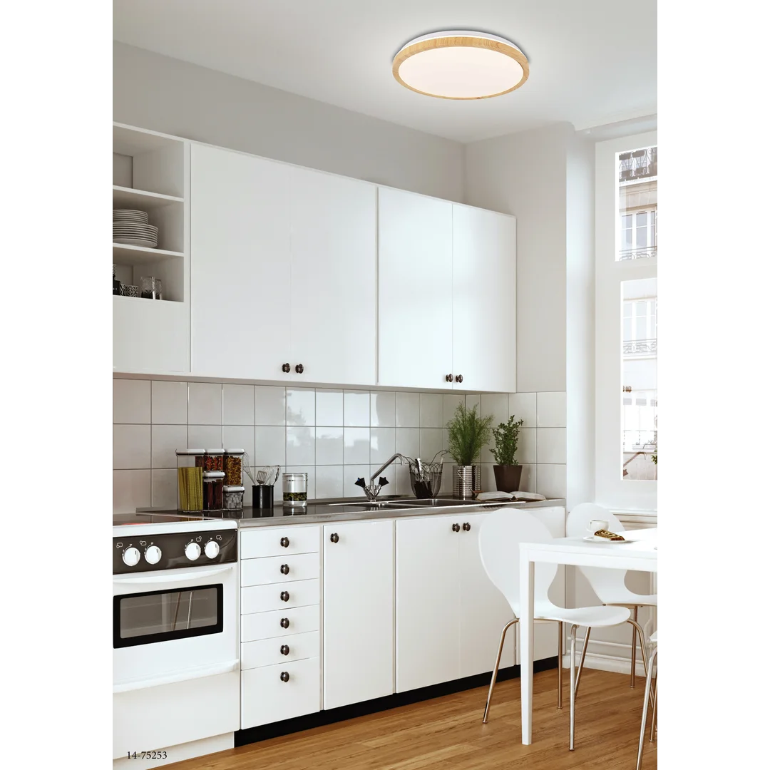 LAMPA SUFITOWA GANDAVA PLAFON 24W LED BIAŁO DREWNIANY 4000K — zdjęcie 2