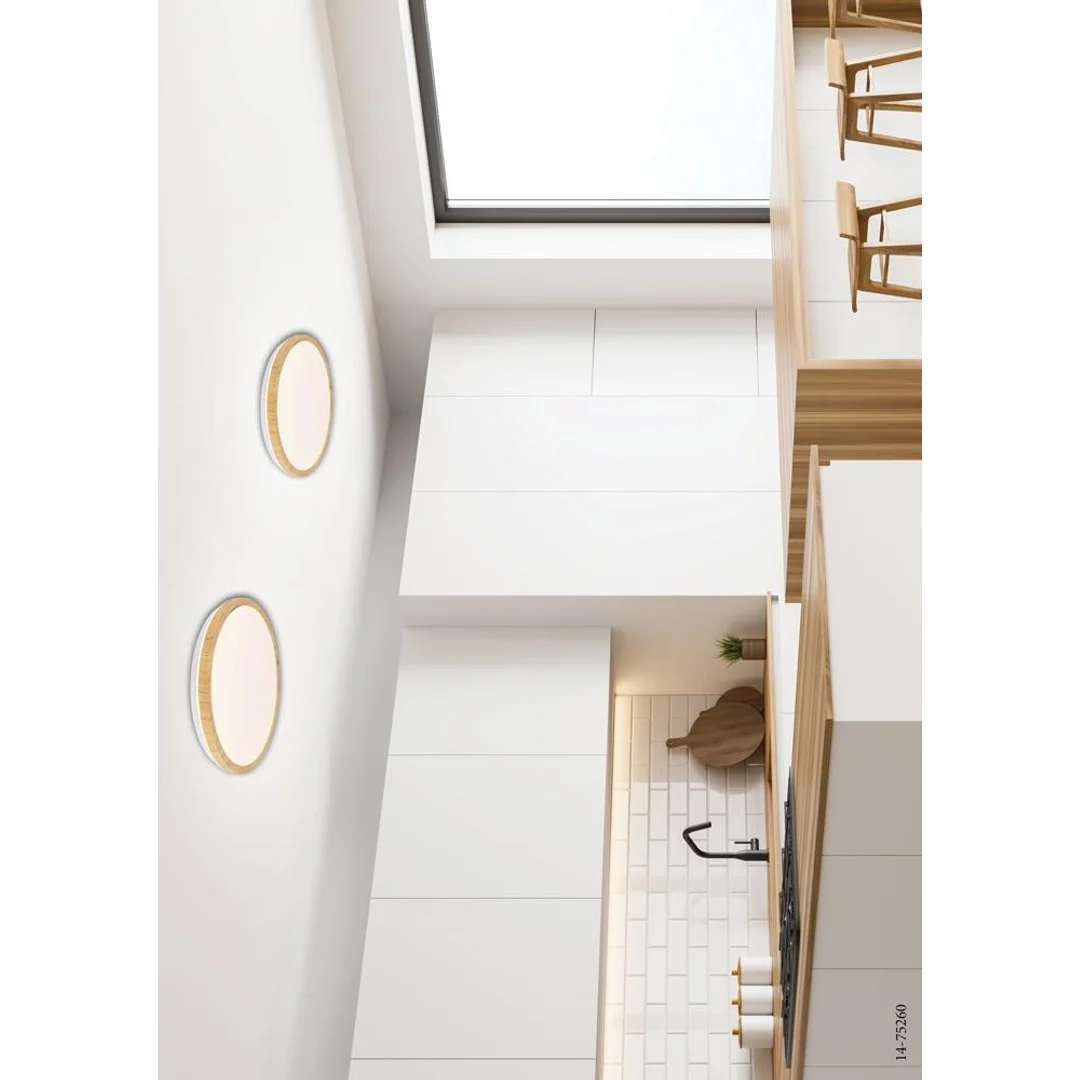 LAMPA SUFITOWA GANDAVA PLAFON 36W LED BIAŁO DREWNIANY 4000K — zdjęcie 4