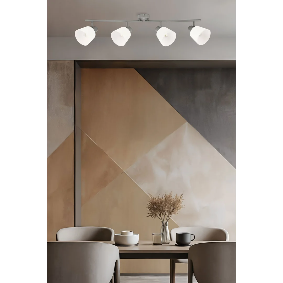 Lampa sufitowa GINKO listwa szara 4x40W E14 nowoczesne oświetlenie do salonu kuchni jadalni przedpokoju — zdjęcie 2
