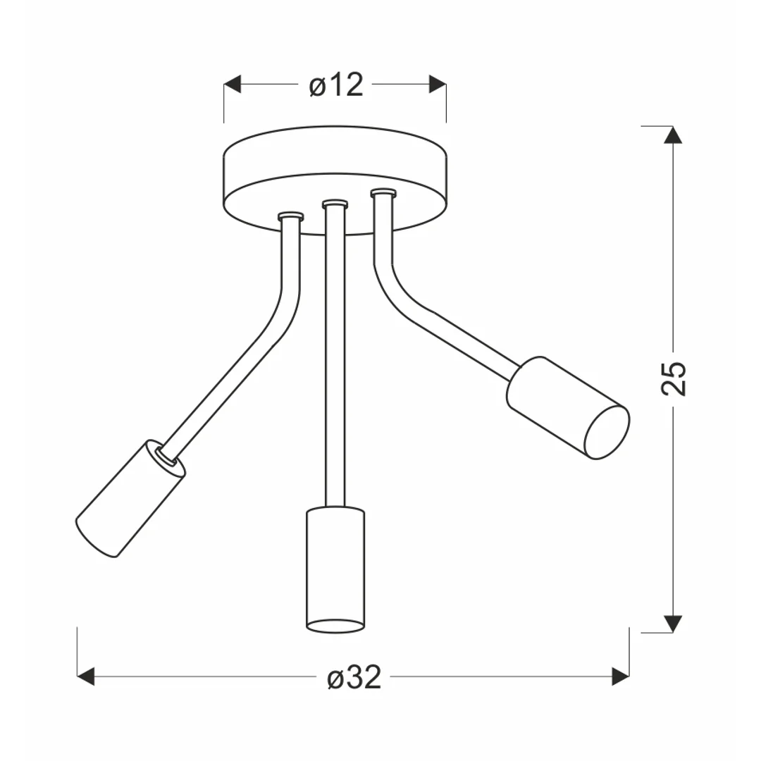 LAMPA SUFITOWA TIARA 3X40W E14 CZARNY — zdjęcie 2