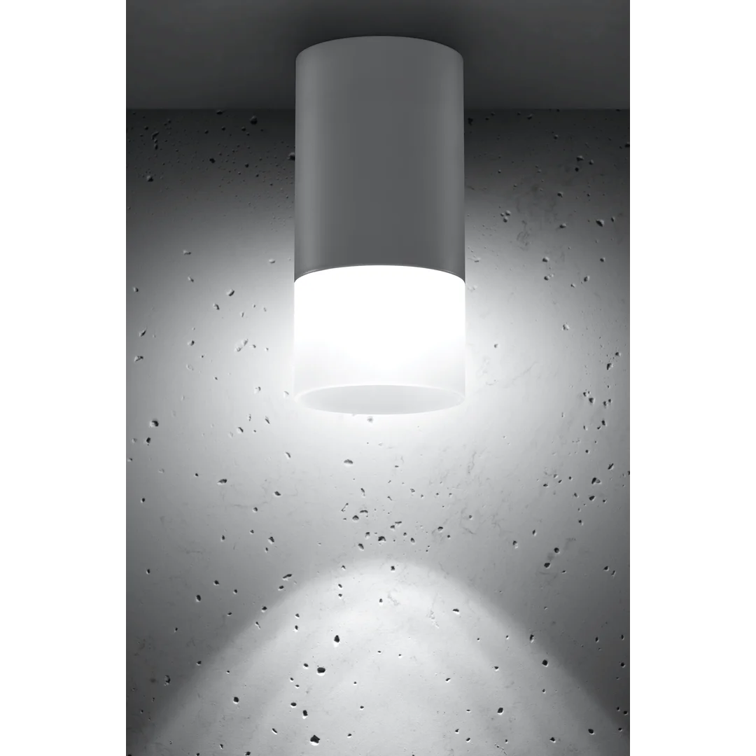 LAMPA SUFITOWA TUBA 1X50W GU10 MROŻONY+SZARY ŚR. 6,4 CM — zdjęcie 3