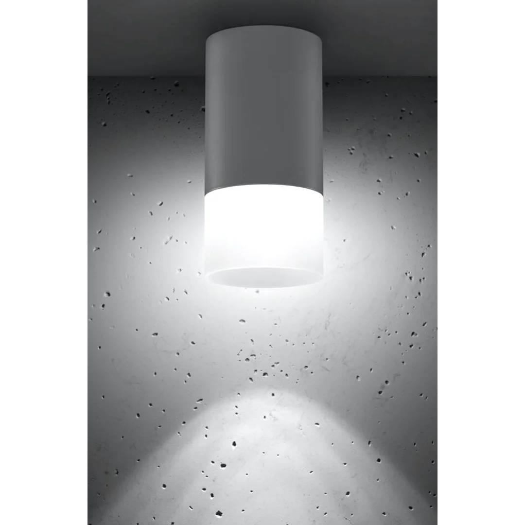 LAMPA SUFITOWA TUBA 1X50W GU10 MROŻONY+SZARY ŚR. 6,4 CM — zdjęcie 5