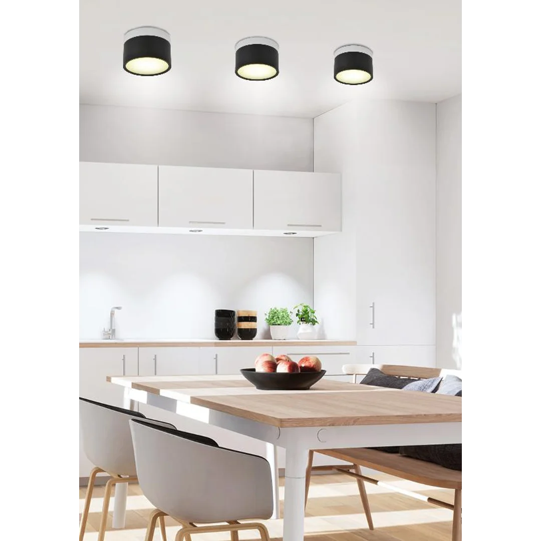 LAMPA SUFITOWA TUBA 9W LED 4000K CZARNY+BIAŁY+ŚR. 8,8 CM — zdjęcie 3