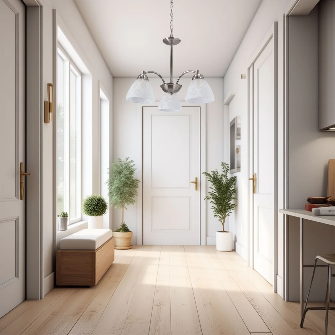 Lampa wisząca CAVALLO srebrna 3x60W E27 klasyczna oprawa sufitowa do salonu jadalni sypialni — zdjęcie 2