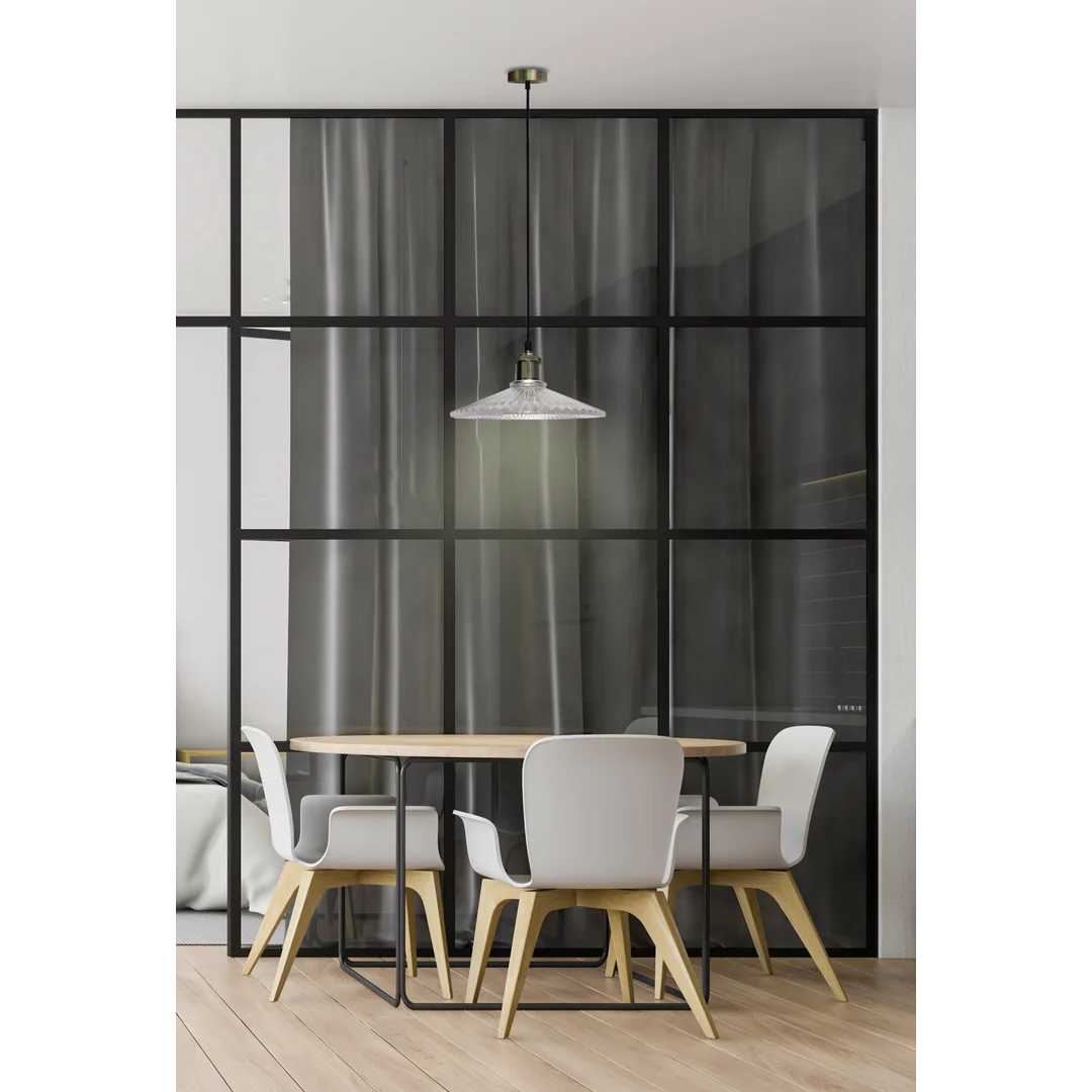LAMPA WISZĄCA CHESTER 210mm 1 BEZBARWNY PATYNA — zdjęcie 2