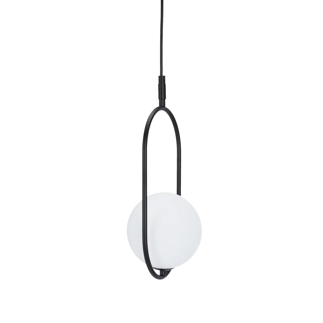 Lampa wisząca CORDEL elegancka - czarna z białym kloszem kulką - nowoczesne oświetlenie salonu i łazienki 1x G9 LED — zdjęcie 8