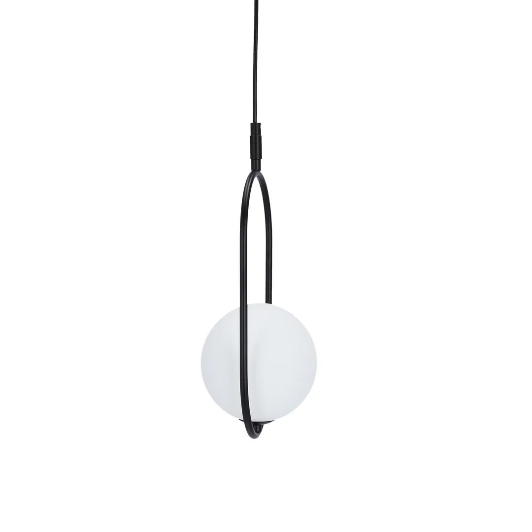 Lampa wisząca CORDEL elegancka - czarna z białym kloszem kulką - nowoczesne oświetlenie salonu i łazienki 1x G9 LED — zdjęcie 9