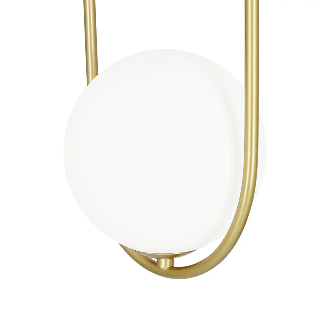 Lampa wisząca CORDEL elegancka - złoty mosiądz z białymi kloszami kulkami - nowoczesne oświetlenie salonu 2x G9 LED — zdjęcie 8