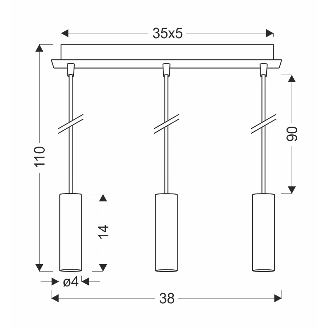 LAMPA WISZĄCA DALLAS 142 MM 3 ZŁOTY — zdjęcie 4