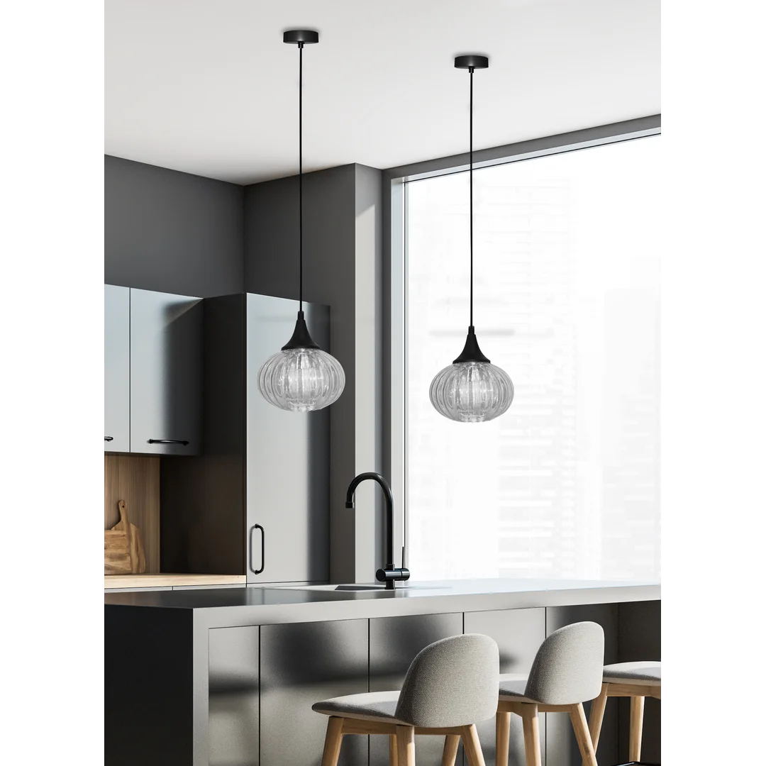 LAMPA WISZĄCA EXETER 145mm 1 CZARNY — zdjęcie 3