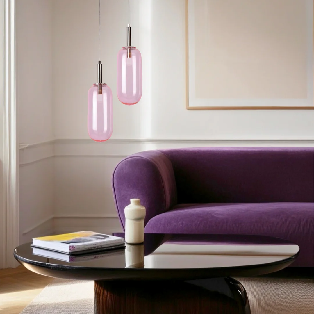 LAMPA WISZĄCA FIUGGI 1 RÓŻOWY — zdjęcie 2