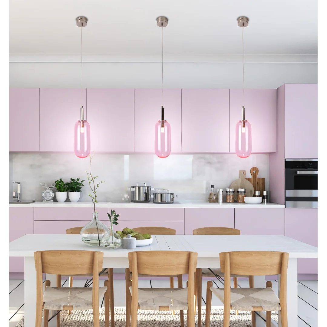 LAMPA WISZĄCA FIUGGI 1 RÓŻOWY — zdjęcie 4