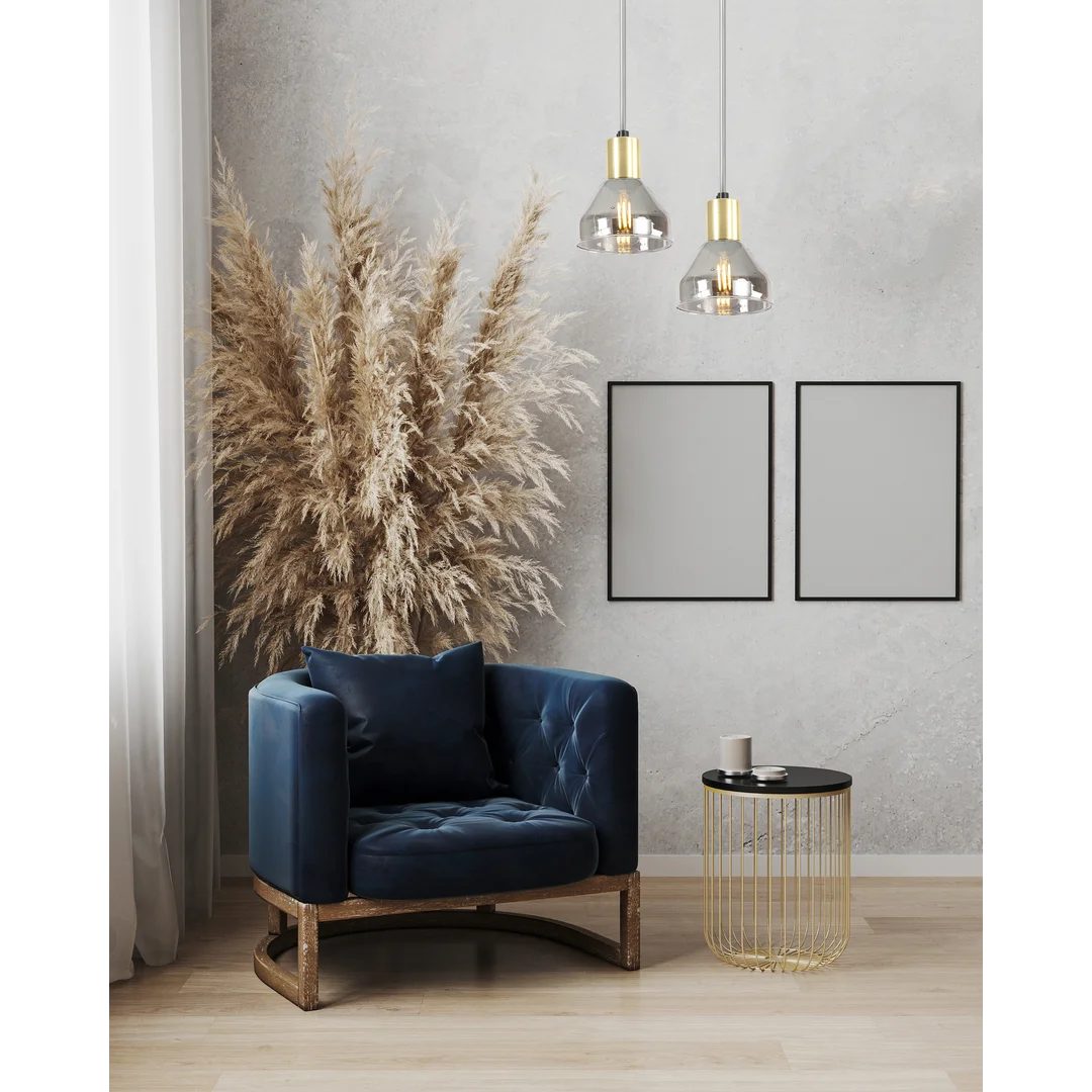 LAMPA WISZĄCA GREGORY CZARNY BRĄZ 1X40W E14 KLOSZ DYMIONY — zdjęcie 13