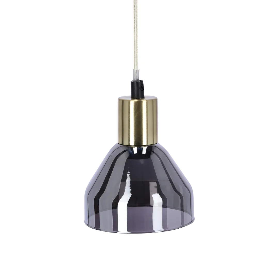 LAMPA WISZĄCA GREGORY CZARNY BRĄZ 1X40W E14 KLOSZ DYMIONY — zdjęcie 8