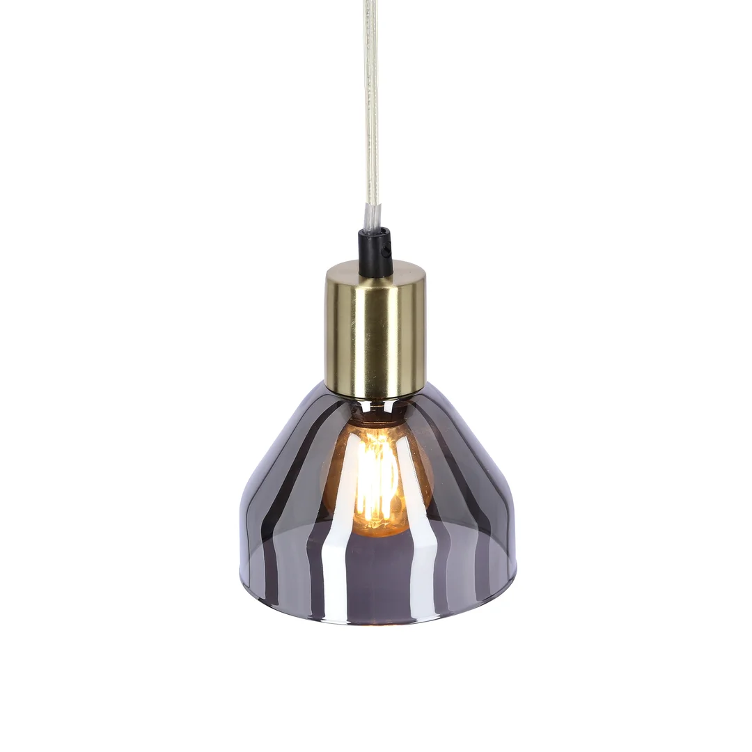 LAMPA WISZĄCA GREGORY CZARNY BRĄZ 1X40W E14 KLOSZ DYMIONY — zdjęcie 10