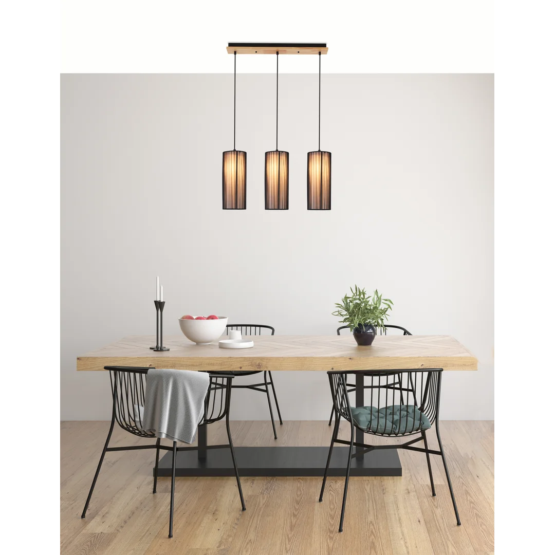 LAMPA WISZĄCA KIOTO 3 CZARNY 120x12x60 — zdjęcie 4
