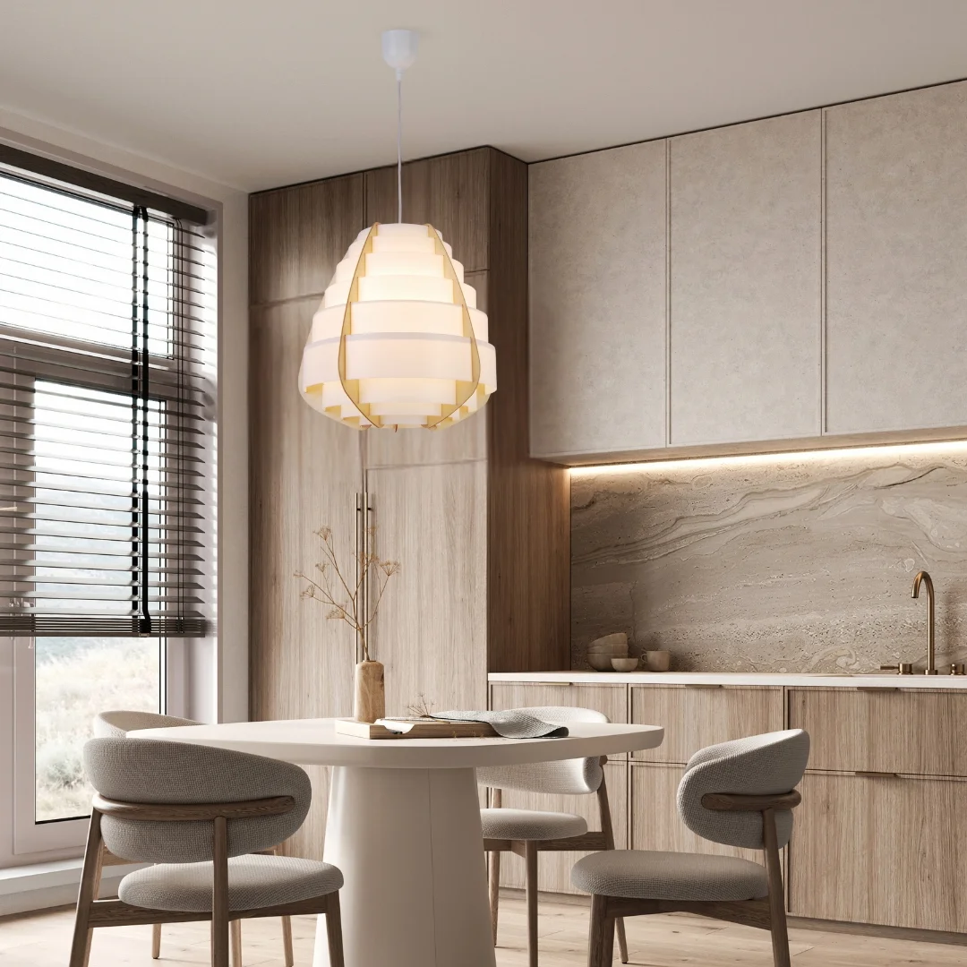 LAMPA WISZĄCA NAGOJA 1 BEŻOWY — zdjęcie 3