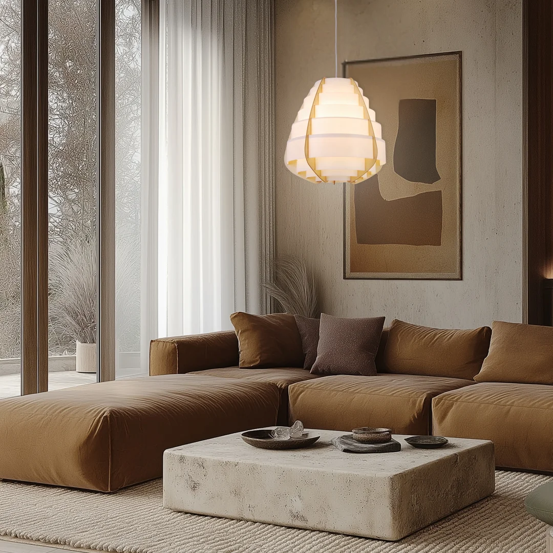 LAMPA WISZĄCA NAGOJA 1 BEŻOWY — zdjęcie 5