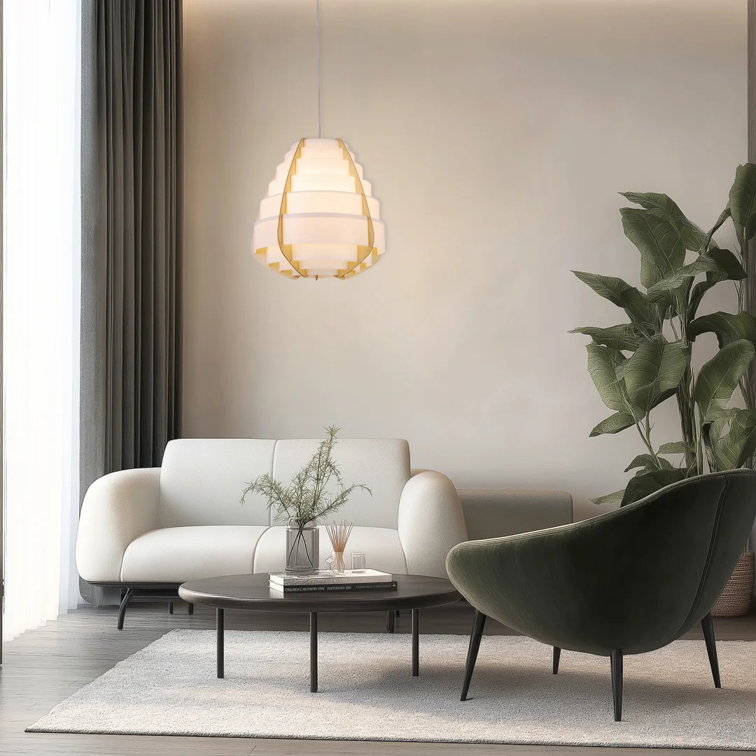 LAMPA WISZĄCA NAGOJA 1 BEŻOWY — zdjęcie 6