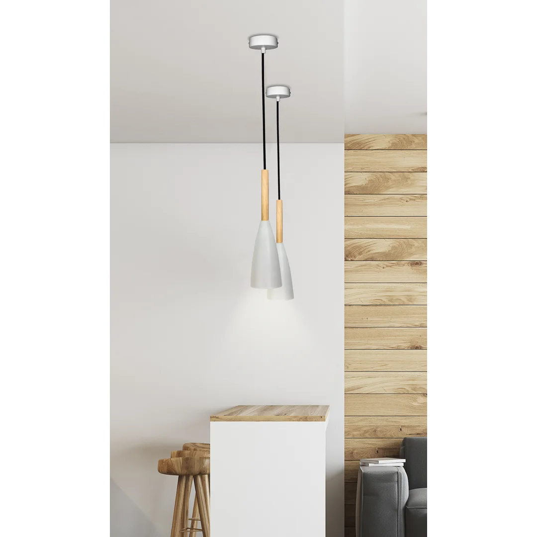 LAMPA WISZĄCA TROSA 1 BIAŁY — zdjęcie 3