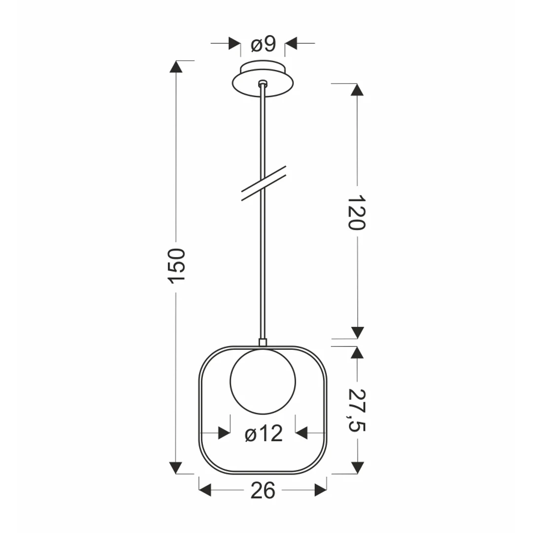 LAMPA WISZĄCA TULA 1 CZARNY 140x12x26 — zdjęcie 4