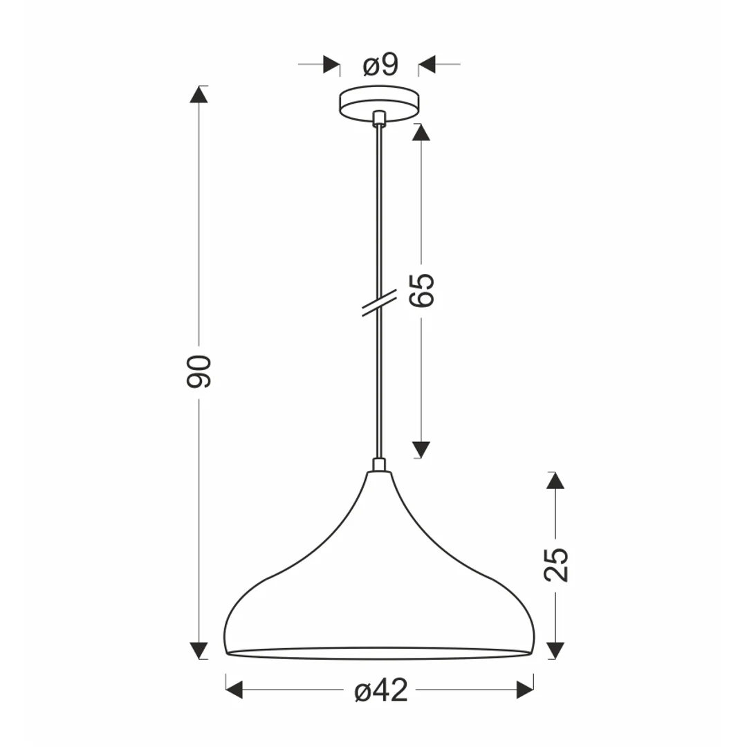 LAMPA WISZĄCA VIBORG 420mm 1 CZARNY — zdjęcie 5
