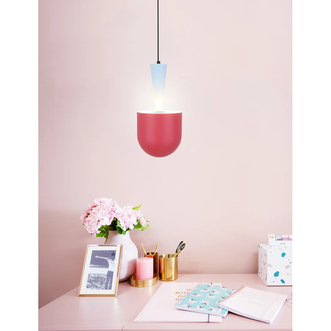LAMPA WISZĄCA VISBY 1 NIEBIESKI CZERWONY — zdjęcie 2