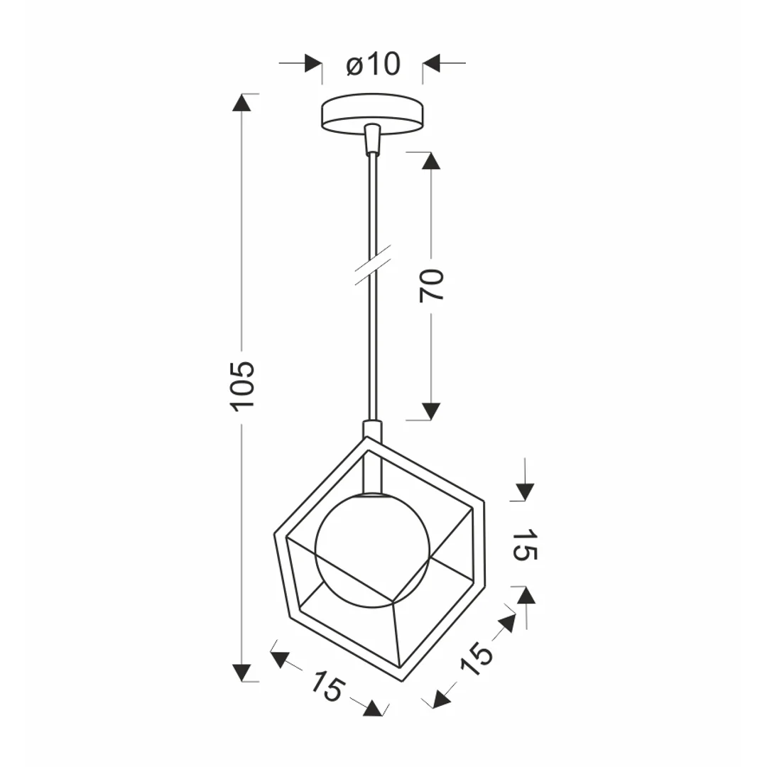 LAMPA WISZĄCA WEERT 1 CZARNY ZŁOTY 115x15x15 — zdjęcie 4