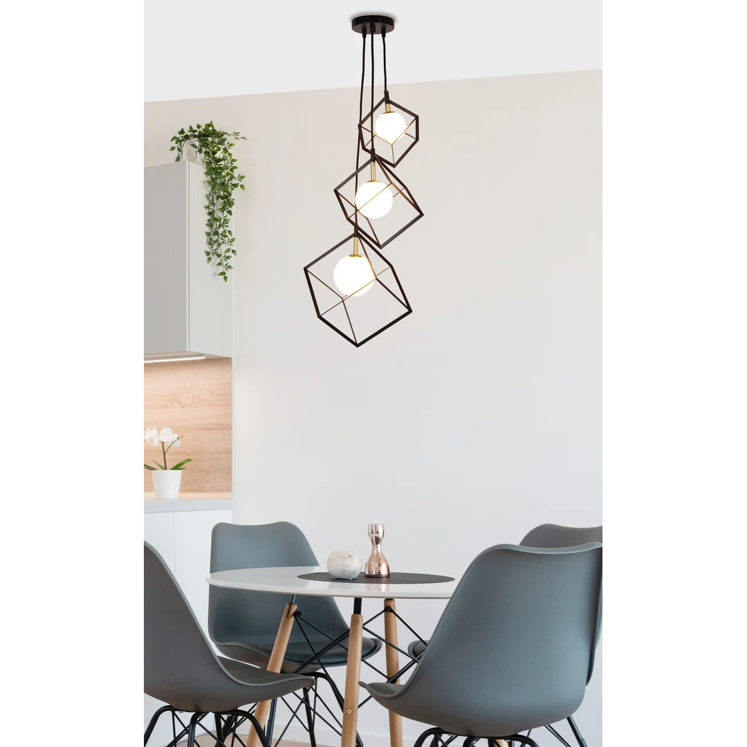 LAMPA WISZACA WEERT 3 CZARNY ZŁOTY 120x20x28 — zdjęcie 5