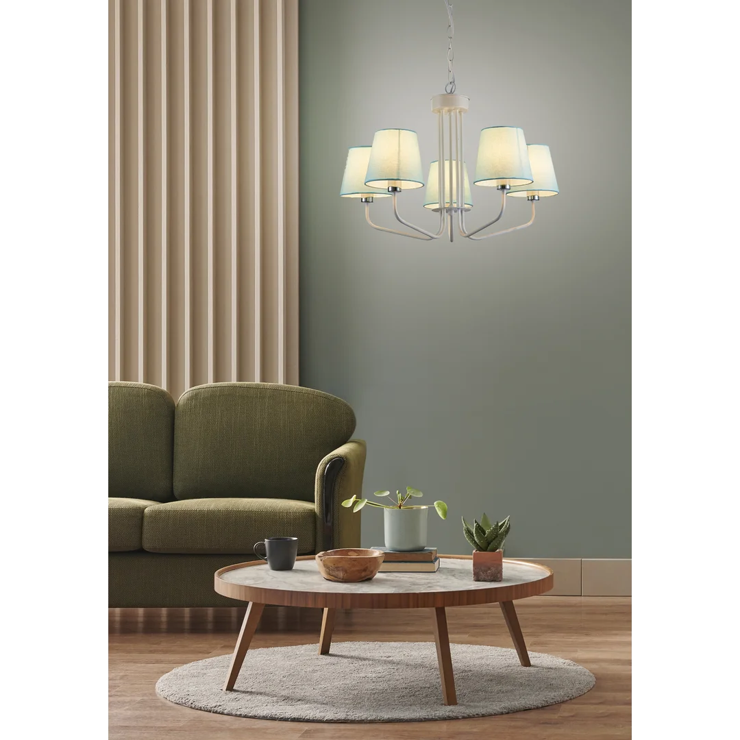 LAMPA WISZĄCA YORK 5 BIAŁY NIEBIESKI — zdjęcie 2