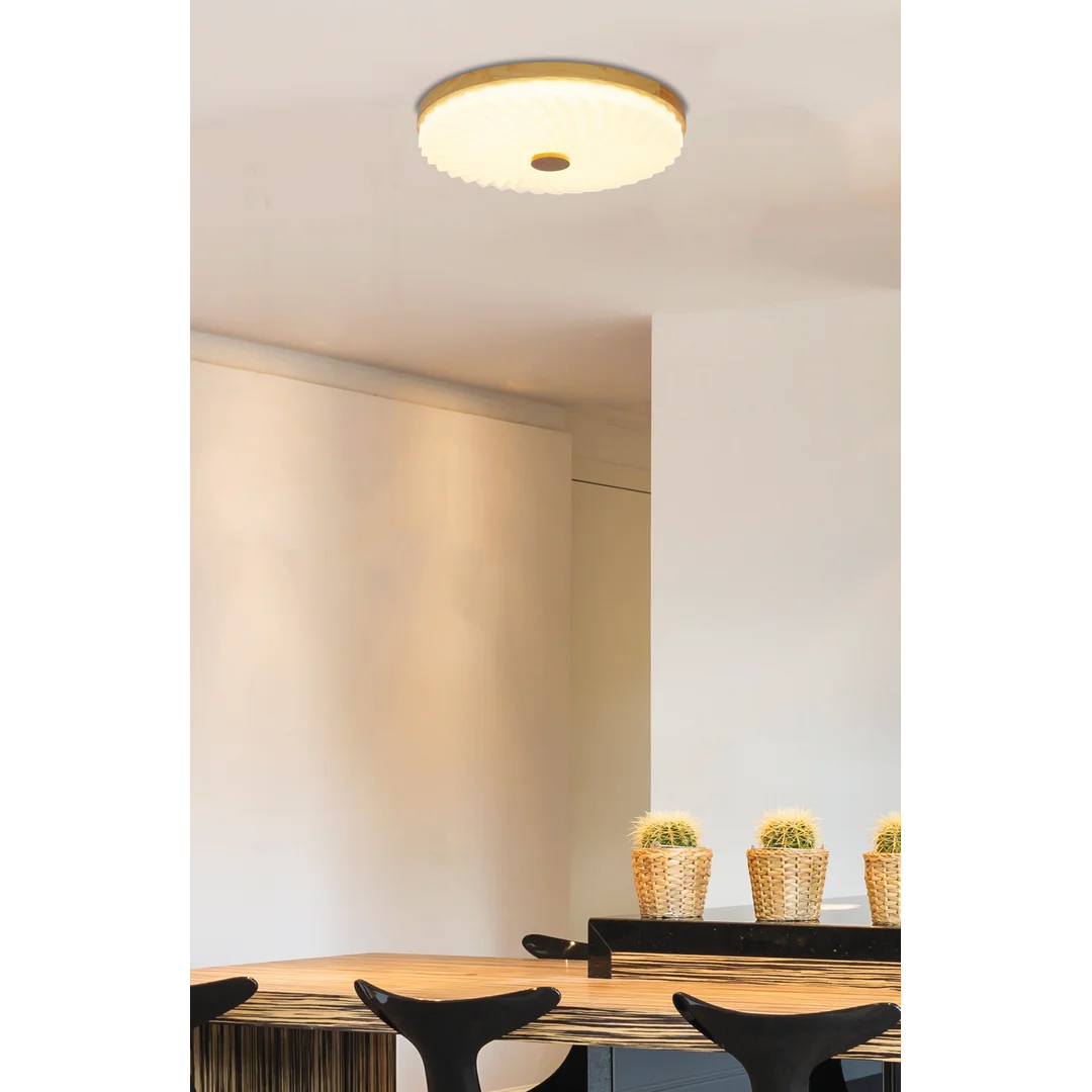 LEMO LAMPA SUFITOWA PLAFON DREWNIANY 24W LED 38CM BIAŁY 4000K — zdjęcie 2