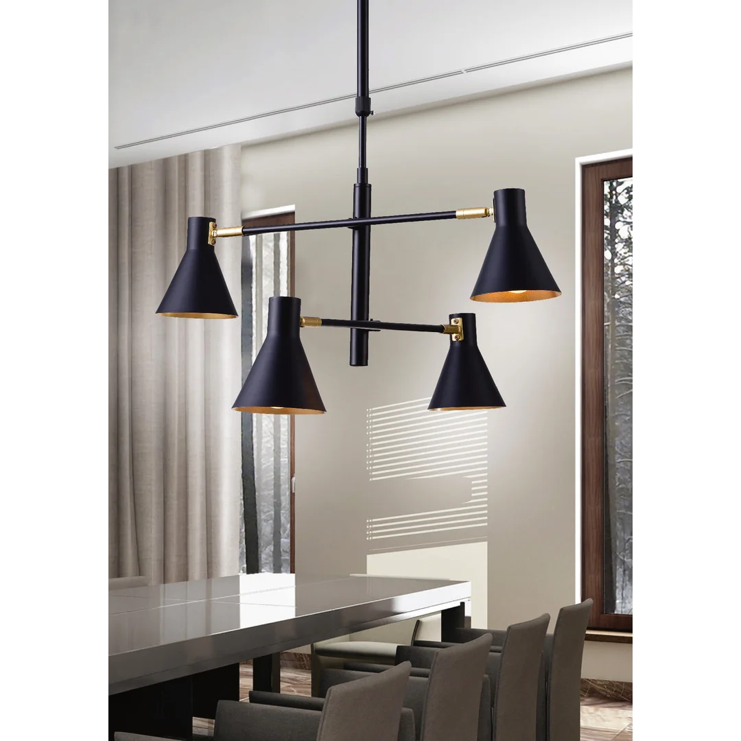 LESS LAMPA WISZĄCA 4X40W E14 CZARNY MATOWY — zdjęcie 2