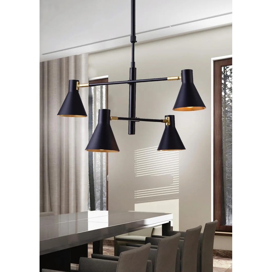 LESS LAMPA WISZĄCA 4X40W E14 CZARNY MATOWY — zdjęcie 14