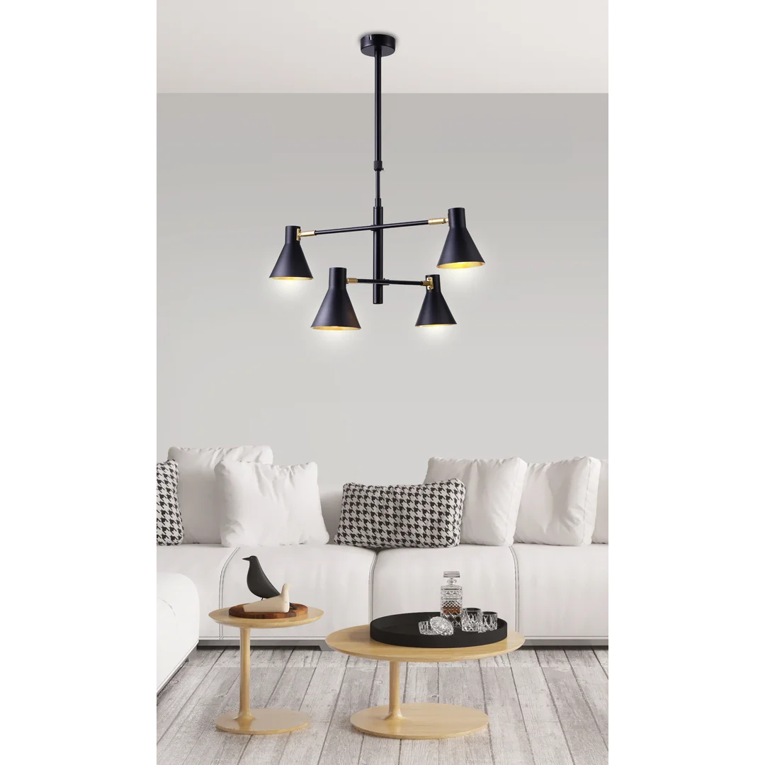 LESS LAMPA WISZĄCA 4X40W E14 CZARNY MATOWY — zdjęcie 15