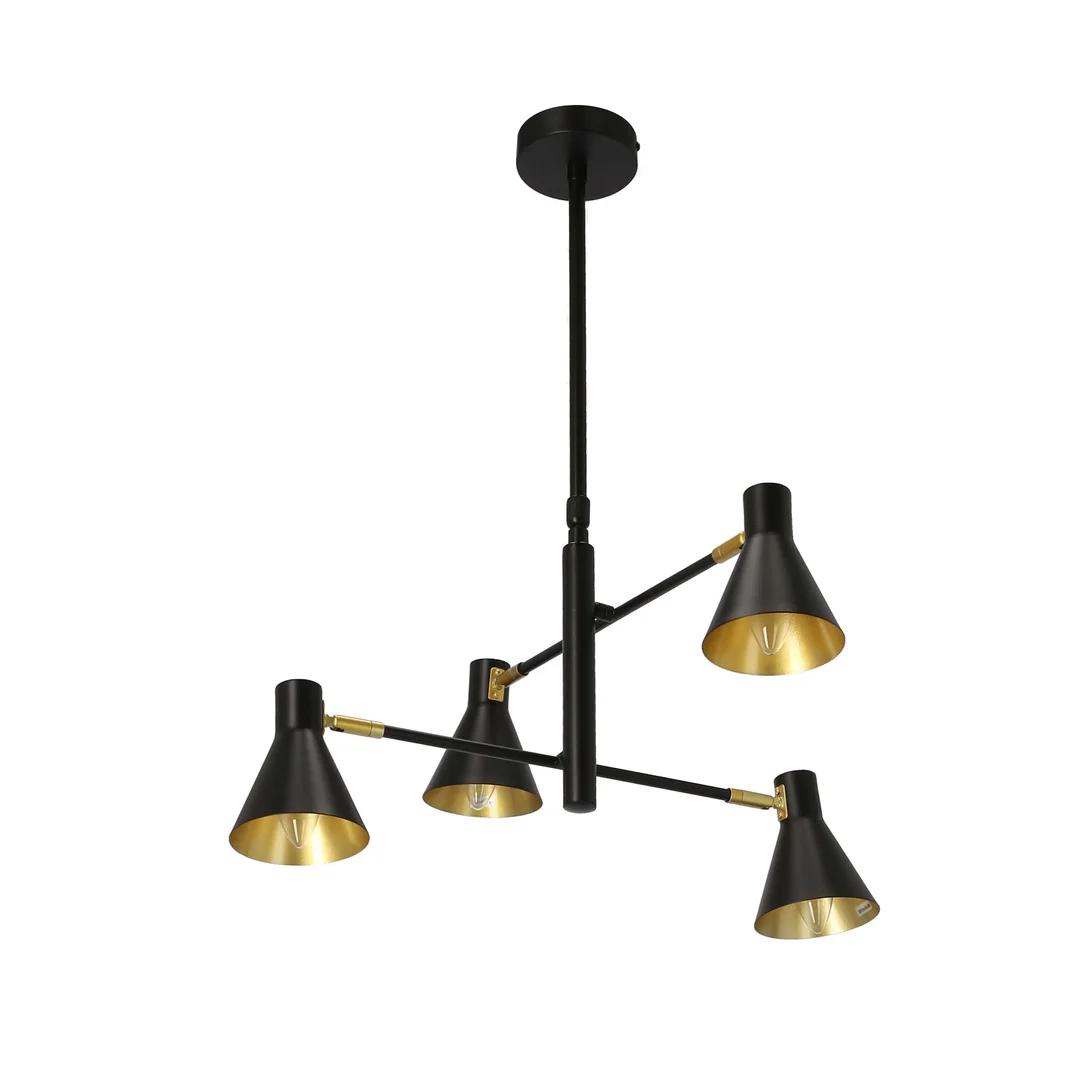 LESS LAMPA WISZĄCA 4X40W E14 CZARNY MATOWY — zdjęcie 3