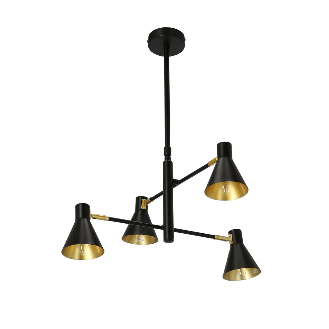 LESS LAMPA WISZĄCA 4X40W E14 CZARNY MATOWY — zdjęcie 4