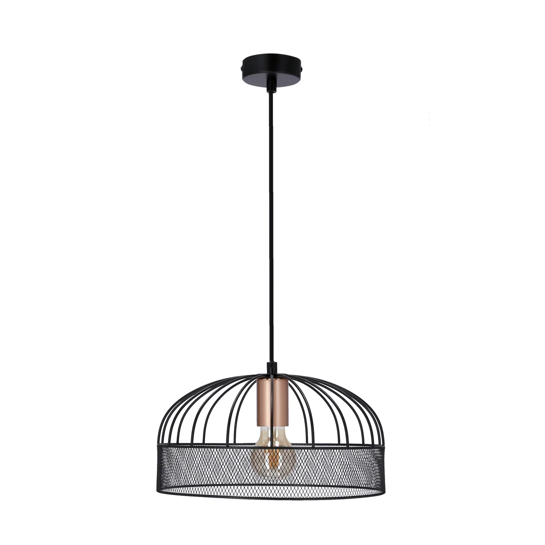 Levi lampa wisząca złoty 1x40w e27 klosz czarny — zdjęcie 3