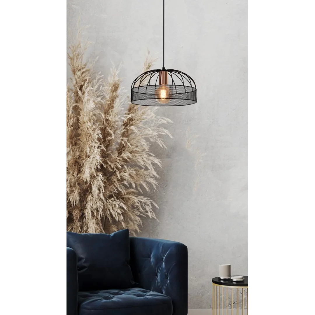 Levi lampa wisząca złoty 1x40w e27 klosz czarny — zdjęcie 4