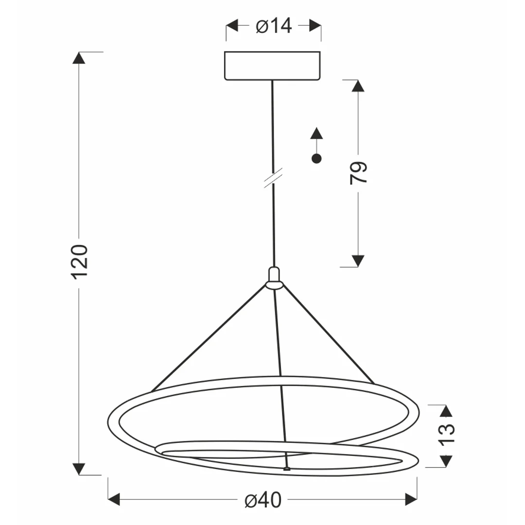 LOCO lampa wisząca czarny+chromowy 30W LED 3000, 4000, 6000K osłonka biała — zdjęcie 3