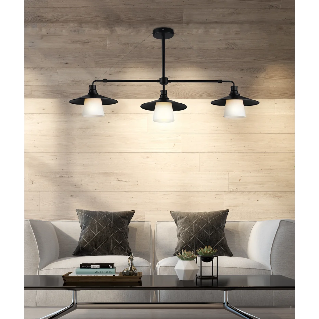 LOFT LAMPA WISZĄCA 3X60W E27 CZARNY — zdjęcie 4