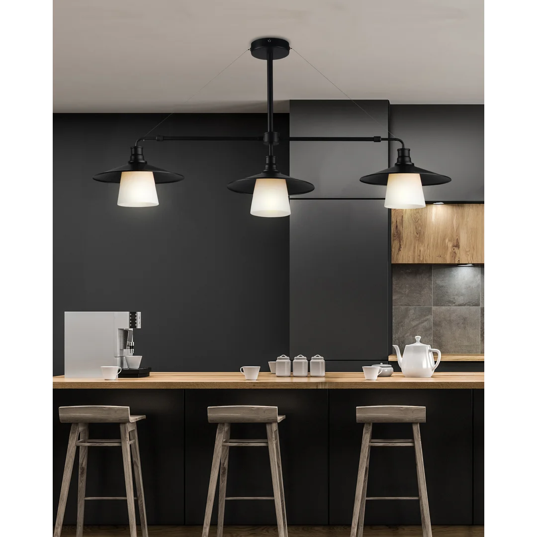 LOFT LAMPA WISZĄCA 3X60W E27 CZARNY — zdjęcie 5