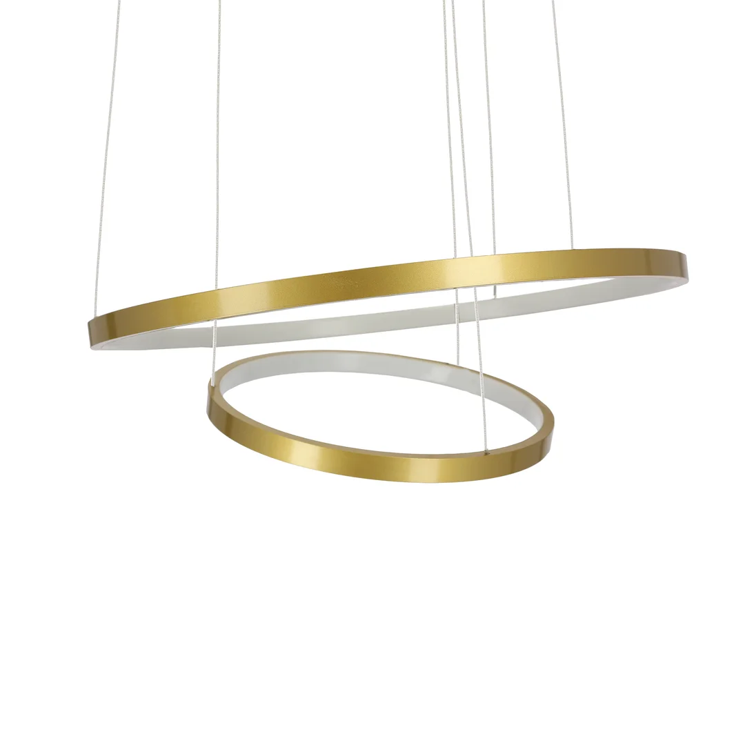 LUNE LAMPA WISZĄCA 50+30 ZŁOTY 40W LED 4000K — zdjęcie 3