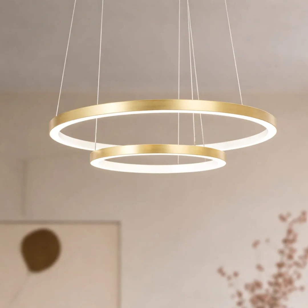 LUNE LAMPA WISZĄCA 50+30 ZŁOTY 40W LED 4000K — zdjęcie 8