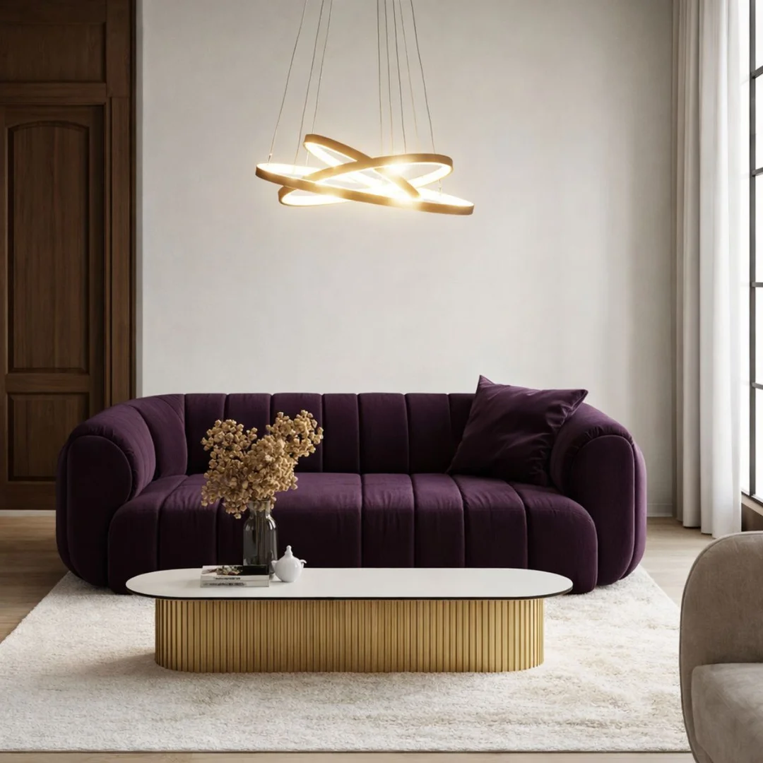 LUNE LAMPA WISZĄCA 50+40+30 ZŁOTY 60W LED 4000K — zdjęcie 3