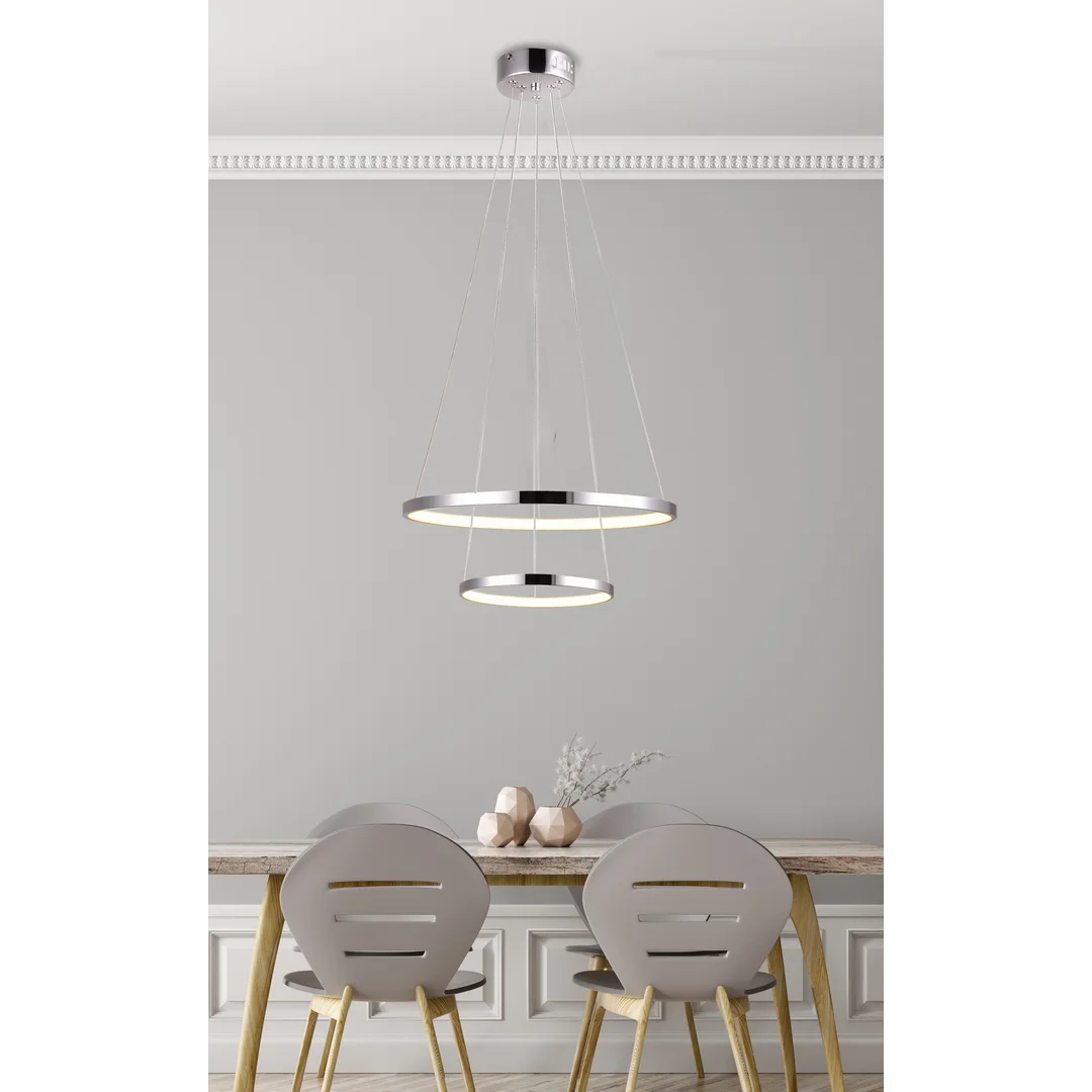 LUNE LAMPA WISZĄCA 50 OKRĄGŁY PODWÓJNY 40W LED 4000K CHROM — zdjęcie 2