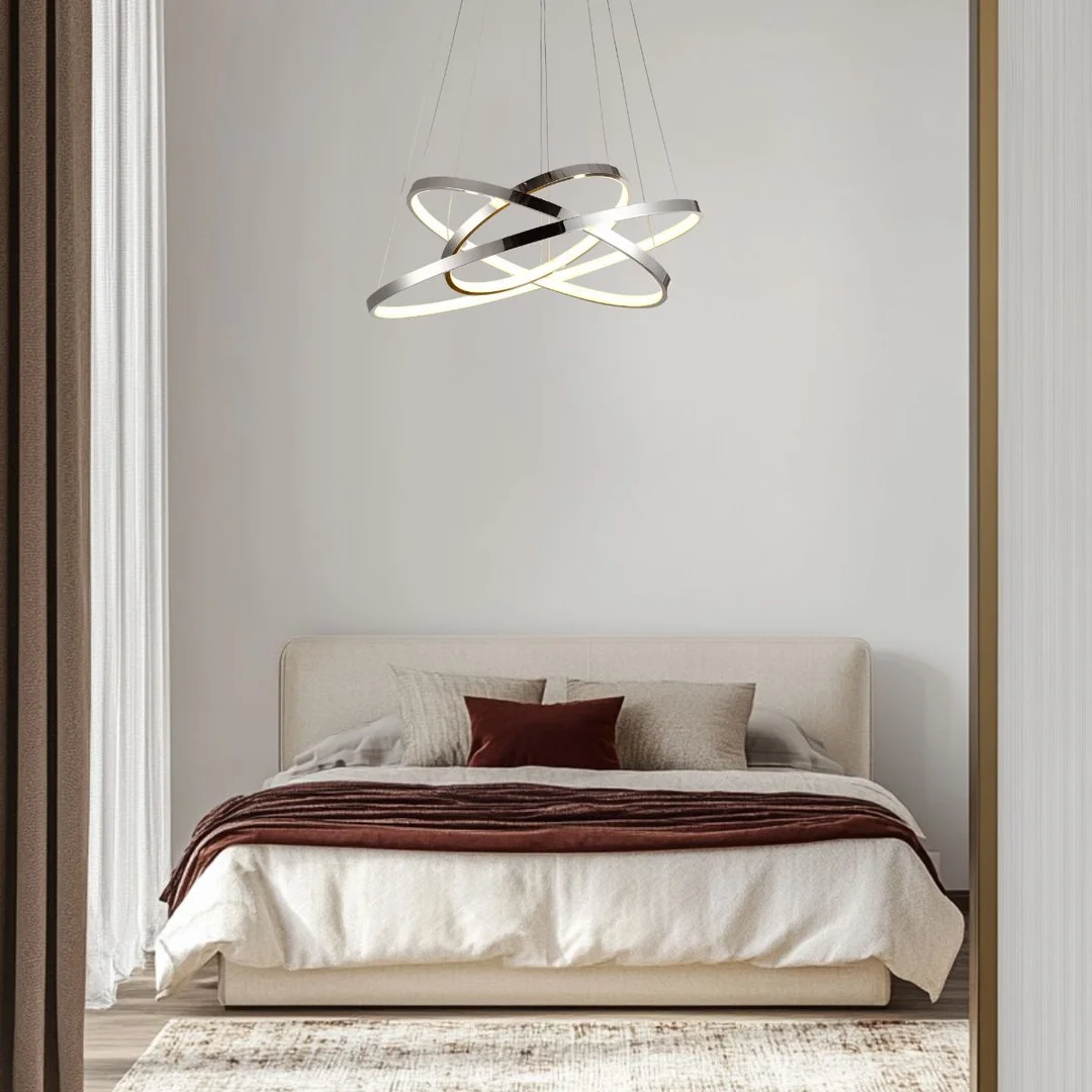 LUNE LAMPA WISZĄCA 50 OKRĄGŁY POTRÓJNY 60W LED 4000K CHROM — zdjęcie 3