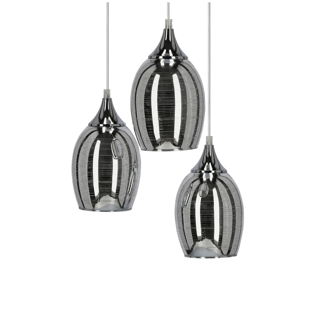 MARINA LAMPA WISZĄCA TALERZ 3X60W E27 CHROM — zdjęcie 4