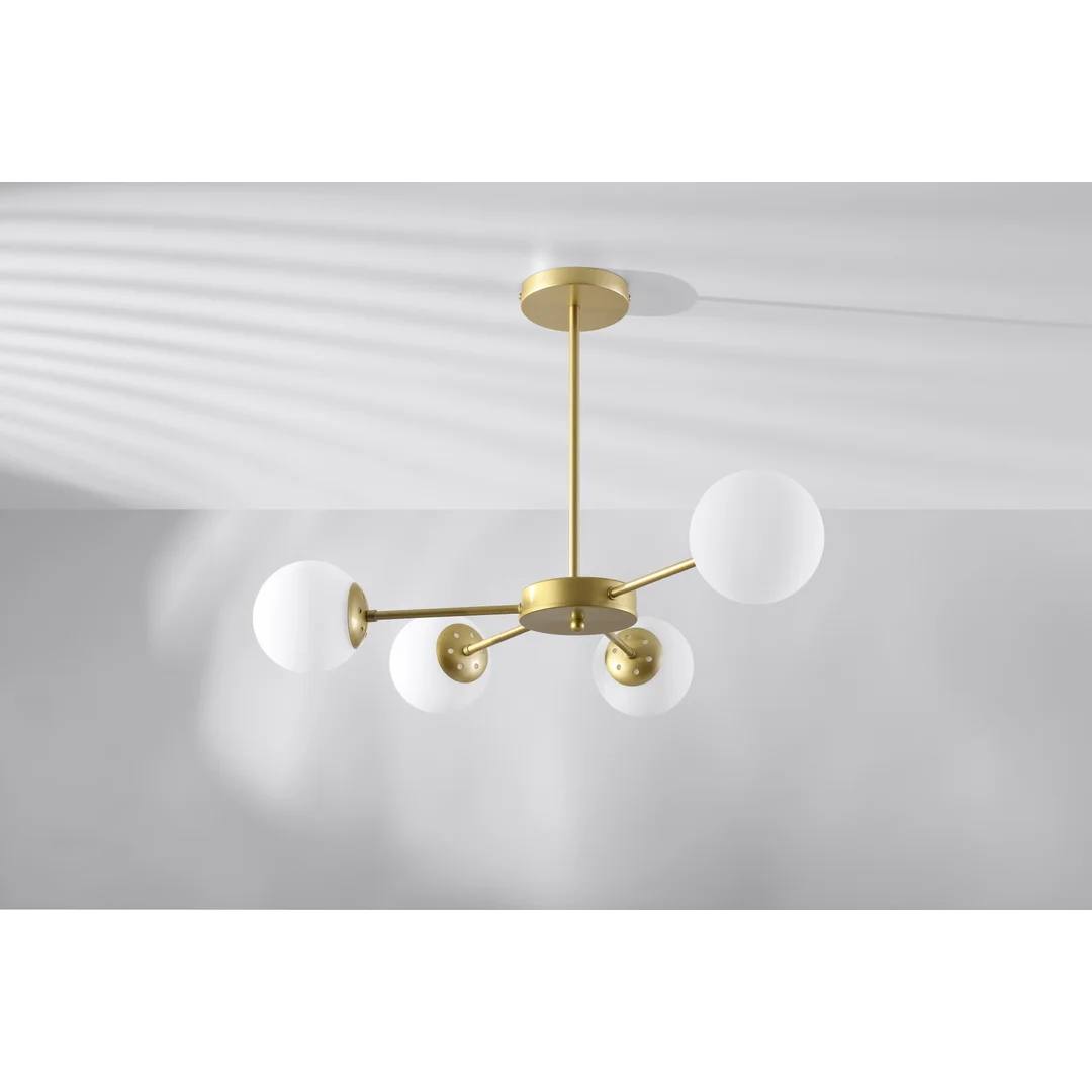 Mati lampa wisząca mosiądz 4x20w g9 klosz biały — zdjęcie 3