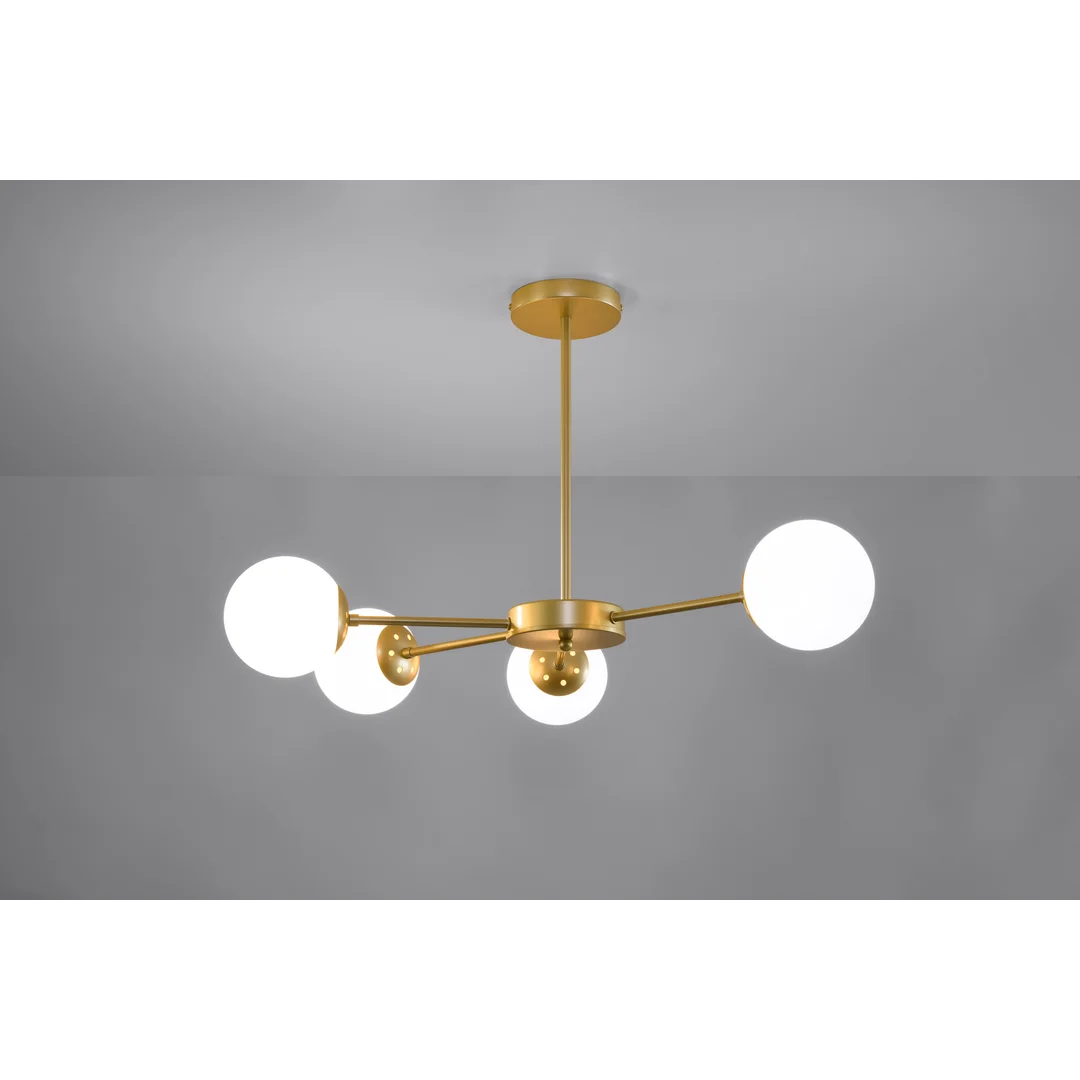 Mati lampa wisząca mosiądz 4x20w g9 klosz biały — zdjęcie 5
