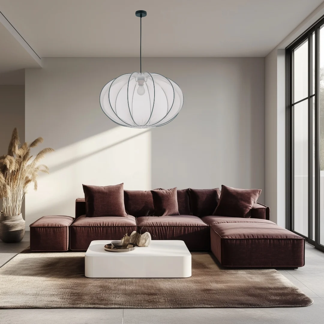 MELLOW lampa wisząca czarny 1x40W E27 abażur mist 60 biały kula — zdjęcie 2